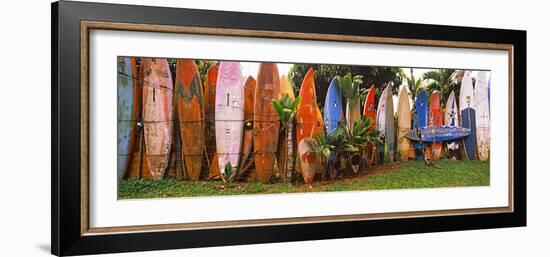 Arranged Surfboards, Maui, Hawaii, USA-null-Framed Photographic Print