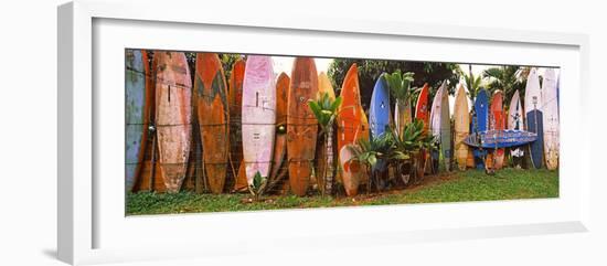 Arranged Surfboards, Maui, Hawaii, USA-null-Framed Photographic Print