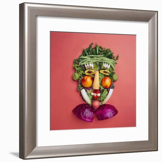 Arranged Vegetables Creating a Face-DLILLC-Framed Photographic Print