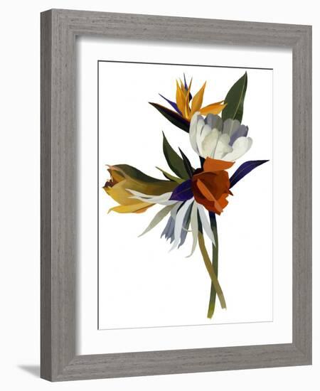 Arranged with White Petal Flowers as a Reference, 2004 (Gouache on Paper and Adobe Photoshop)-Hiroyuki Izutsu-Framed Giclee Print