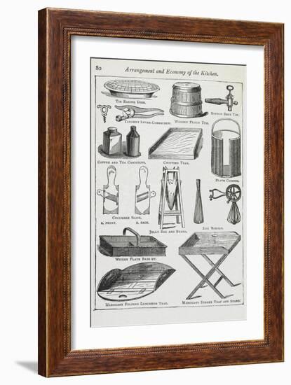 Arrangement and Economy Of the Kitchen. Various Kitchen Utensils-Isabella Beeton-Framed Giclee Print