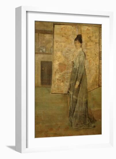 Arrangement in Flesh Color and Grey: the Chinese Screen-James Abbott McNeill Whistler-Framed Giclee Print