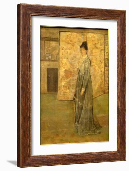 Arrangement in Flesh Color and Grey: the Chinese Screen-James Abbott McNeill Whistler-Framed Giclee Print