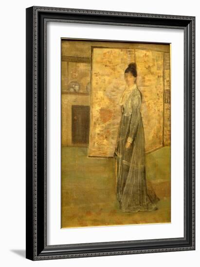 Arrangement in Flesh Color and Grey: the Chinese Screen-James Abbott McNeill Whistler-Framed Giclee Print