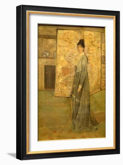 Arrangement in Flesh Color and Grey: the Chinese Screen-James Abbott McNeill Whistler-Framed Giclee Print