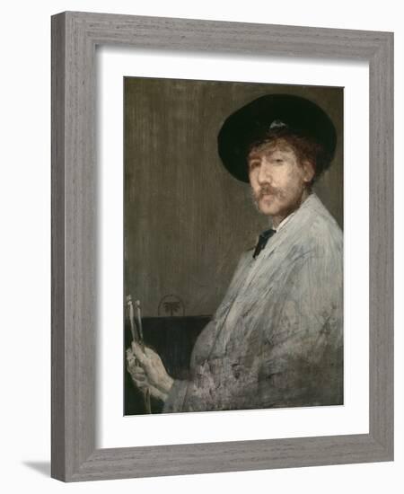 Arrangement in Grey: Portrait of the Painter, C.1872 (Oil on Canvas)-James Abbott McNeill Whistler-Framed Giclee Print