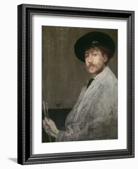 Arrangement in Grey: Portrait of the Painter, C.1872 (Oil on Canvas)-James Abbott McNeill Whistler-Framed Giclee Print