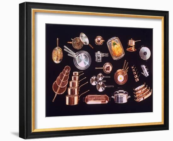 Array of Pots and Pans Used for Cooking Incl. a Baking Dish for Turkey-John Dominis-Framed Photographic Print