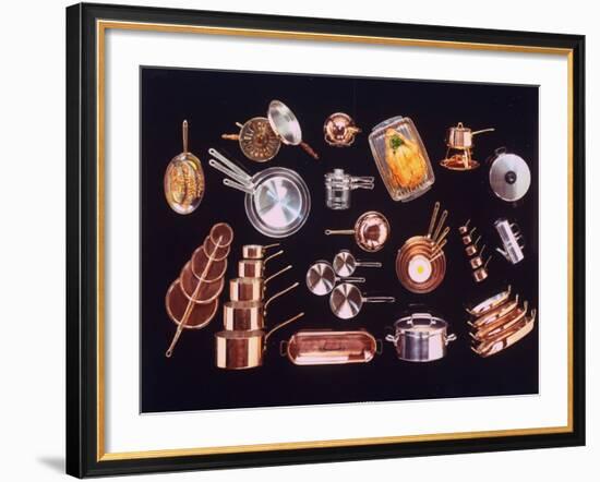 Array of Pots and Pans Used for Cooking Incl. a Baking Dish for Turkey-John Dominis-Framed Photographic Print