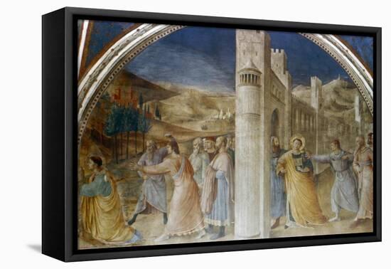 Arrest and Stoning of St Stephen, Mid 15th Century-Fra Angelico-Framed Premier Image Canvas