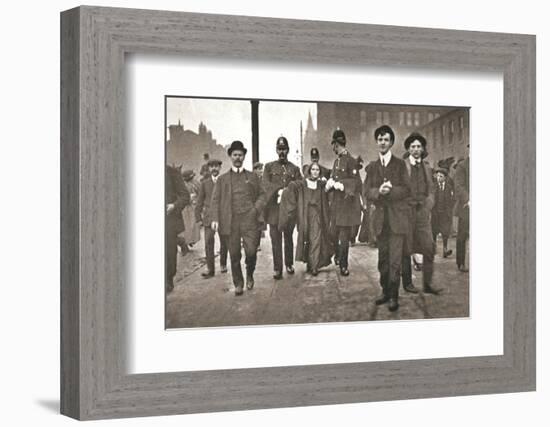 Arrest of Dora Marsden, British suffragette, outside the Victoria University of Manchester, 1909-Unknown-Framed Photographic Print