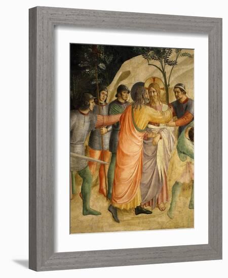 Arrest of Jesus and Judas' Kiss, Fresco 1437-45-Fra Angelico-Framed Giclee Print