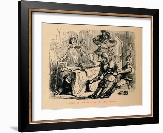'Arrest of Lord Hastings and Lord Stanley',-John Leech-Framed Giclee Print