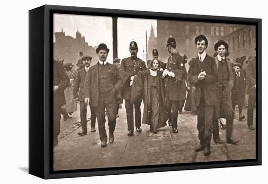 Arrest of Miss Dora Marsden Outside the Victoria University of Manchester, 4th October 1909-English Photographer-Framed Premier Image Canvas