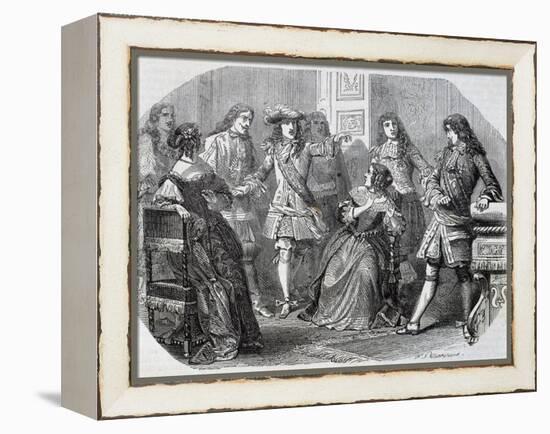 Arrest of Nicolas Fouquet Superintendent of Finance-Felix Philippoteaux-Framed Premier Image Canvas