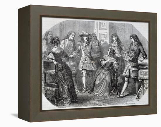 Arrest of Nicolas Fouquet Superintendent of Finance-Felix Philippoteaux-Framed Premier Image Canvas