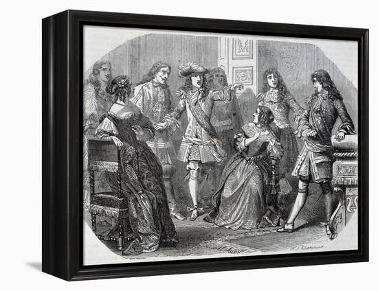 Arrest of Nicolas Fouquet Superintendent of Finance-Felix Philippoteaux-Framed Premier Image Canvas