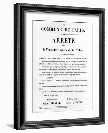 Arrete Sur La Vente Des Cigares Et Du Tabac-null-Framed Giclee Print