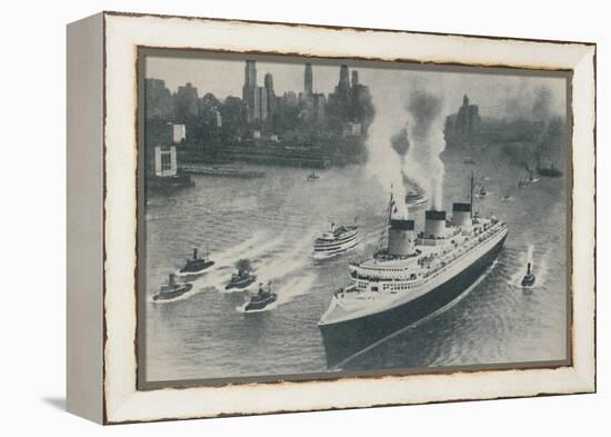 'Arrival at New York of the Normandie', 1936-Unknown-Framed Premier Image Canvas