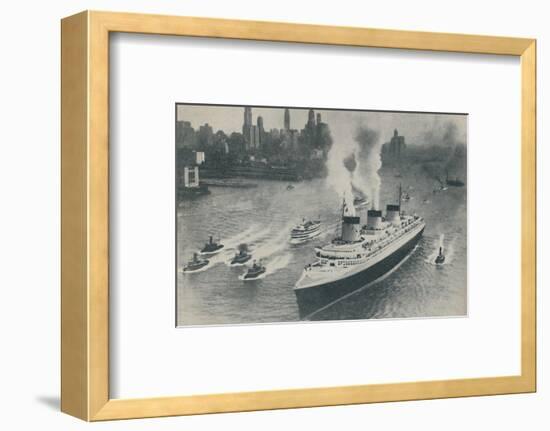 'Arrival at New York of the Normandie', 1936-Unknown-Framed Photographic Print