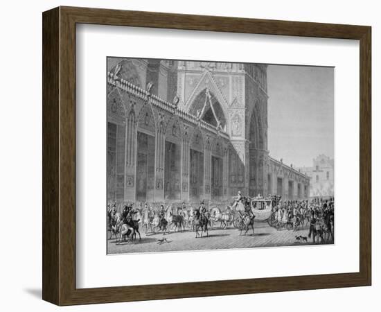 Arrival at Notre Dame, 2nd December, 1804, 19th Century-null-Framed Giclee Print