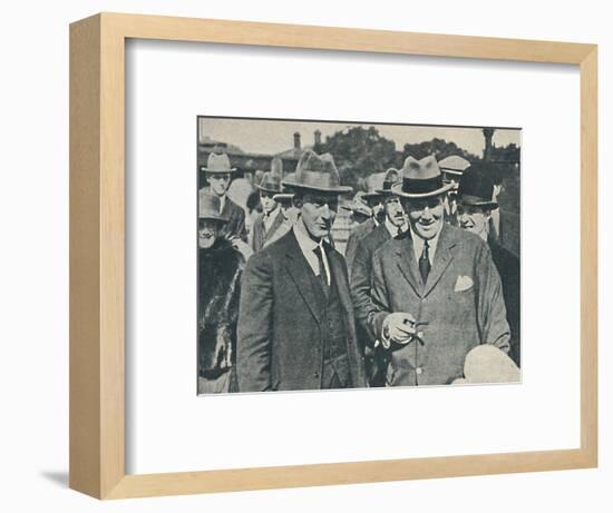 'Arrival in England. Captain Cecil Foster and his chief officer Gravesend, August, 1923, (1936)-Unknown-Framed Photographic Print