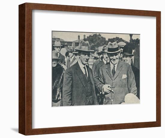 'Arrival in England. Captain Cecil Foster and his chief officer Gravesend, August, 1923, (1936)-Unknown-Framed Photographic Print