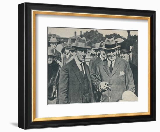 'Arrival in England. Captain Cecil Foster and his chief officer Gravesend, August, 1923, (1936)-Unknown-Framed Photographic Print