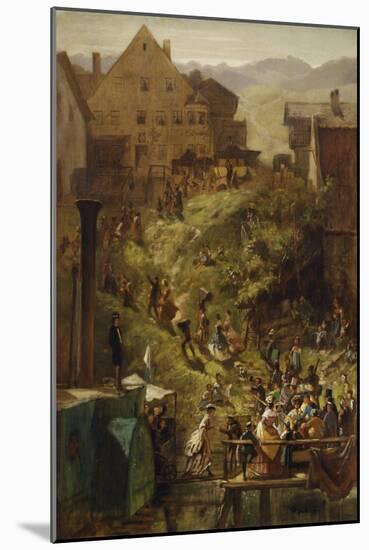 Arrival in Seeshaupt, about 1860/65-Carl Spitzweg-Mounted Giclee Print