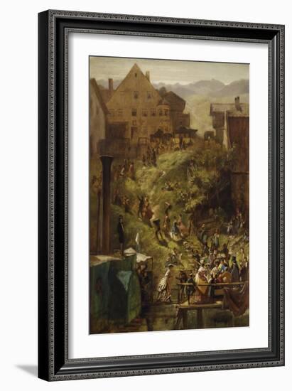 Arrival in Seeshaupt, about 1860/65-Carl Spitzweg-Framed Giclee Print