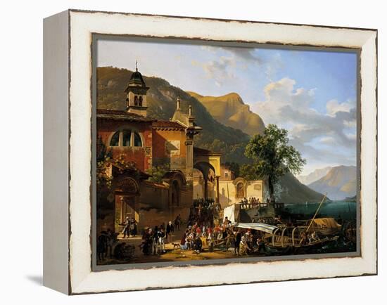 Arrival of a Procession on the Banks of a Lake-Demetrio Cosola-Framed Premier Image Canvas