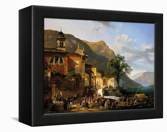 Arrival of a Procession on the Banks of a Lake-Demetrio Cosola-Framed Premier Image Canvas