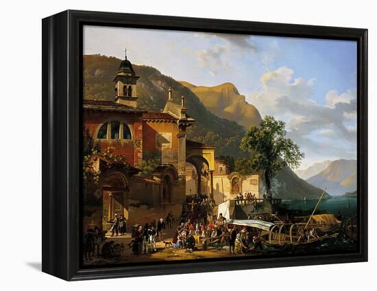 Arrival of a Procession on the Banks of a Lake-Demetrio Cosola-Framed Premier Image Canvas