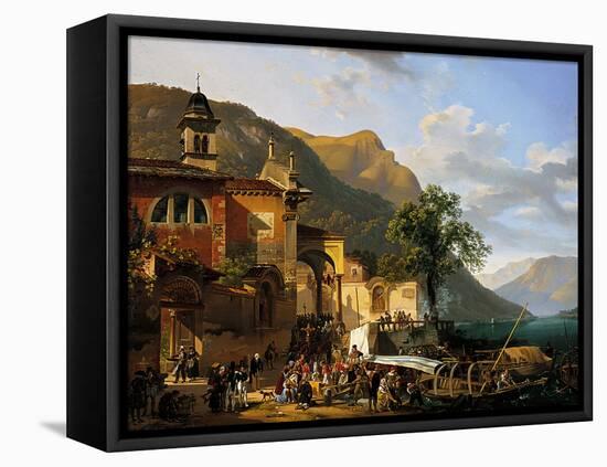 Arrival of a Procession on the Banks of a Lake-Demetrio Cosola-Framed Premier Image Canvas