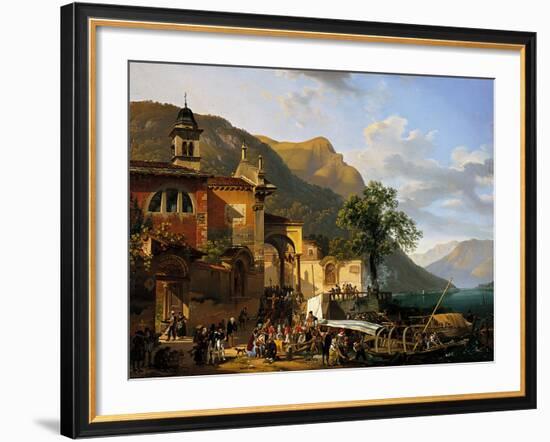 Arrival of a Procession on the Banks of a Lake-Demetrio Cosola-Framed Giclee Print