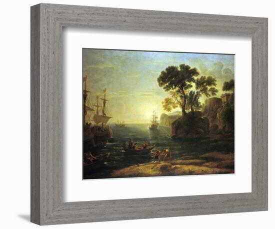 Arrival of Aeneas in Italy, the Dawn of the Roman Empire, (C1620-1680)-Claude Lorraine-Framed Giclee Print