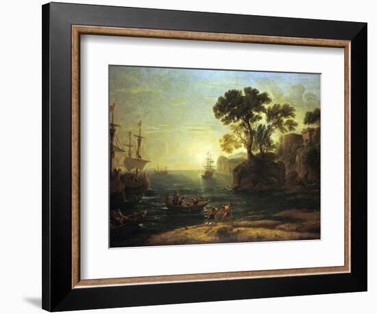 Arrival of Aeneas in Italy, the Dawn of the Roman Empire, (C1620-1680)-Claude Lorraine-Framed Giclee Print