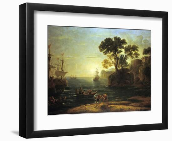 Arrival of Aeneas in Italy, the Dawn of the Roman Empire, (C1620-1680)-Claude Lorraine-Framed Giclee Print
