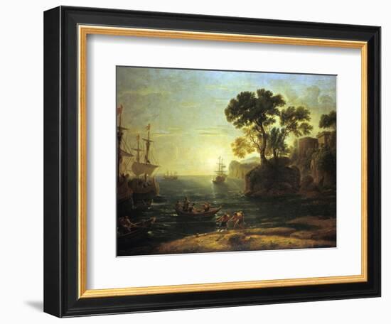 Arrival of Aeneas in Italy, the Dawn of the Roman Empire, (C1620-1680)-Claude Lorraine-Framed Giclee Print