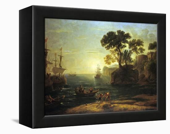 Arrival of Aeneas in Italy, the Dawn of the Roman Empire, (C1620-1680)-Claude Lorraine-Framed Premier Image Canvas