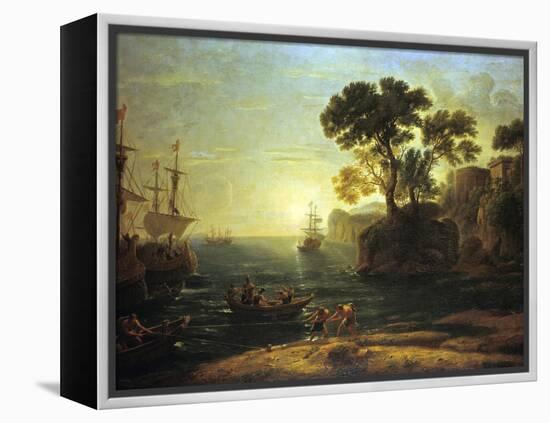 Arrival of Aeneas in Italy, the Dawn of the Roman Empire, (C1620-1680)-Claude Lorraine-Framed Premier Image Canvas