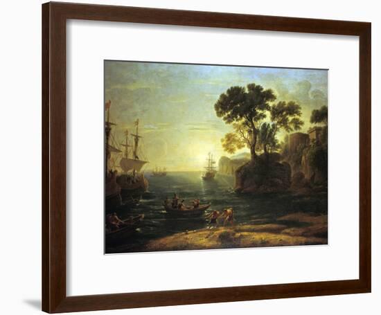 Arrival of Aeneas in Italy, the Dawn of the Roman Empire, (C1620-1680)-Claude Lorraine-Framed Giclee Print