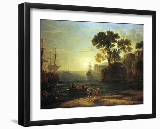 Arrival of Aeneas in Italy, the Dawn of the Roman Empire, (C1620-1680)-Claude Lorraine-Framed Giclee Print