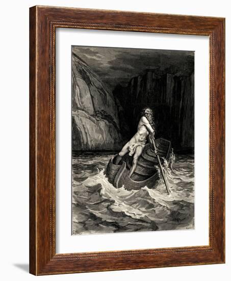 Arrival of Charon, 1857-Gustave Doré-Framed Giclee Print