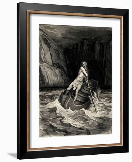 Arrival of Charon, 1857-Gustave Doré-Framed Giclee Print