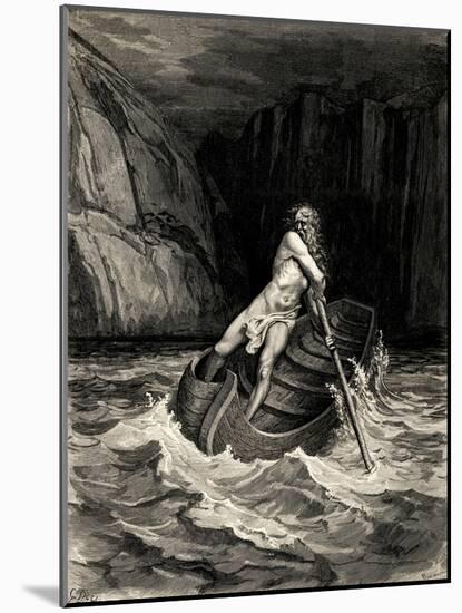Arrival of Charon, 1857-Gustave Doré-Mounted Giclee Print
