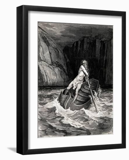 Arrival of Charon-Gustave Doré-Framed Giclee Print