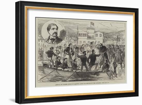 Arrival of Colonel Synge at Salonica after His Release by the Brigands-Charles Robinson-Framed Giclee Print