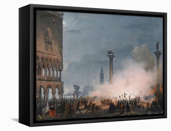 Arrival of Empress Elisabeth of Austria in Venice-Ippolito Caffi-Framed Premier Image Canvas