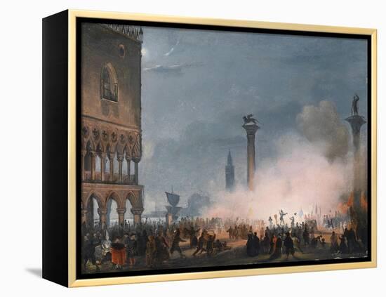 Arrival of Empress Elisabeth of Austria in Venice-Ippolito Caffi-Framed Premier Image Canvas